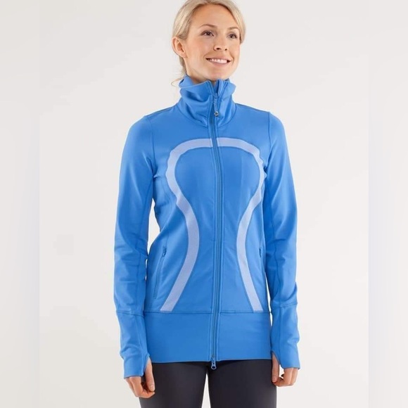 lululemon athletica Jackets & Blazers - Lululemon Blue Full Zip Define Stretch Yoga Jacket Size 12